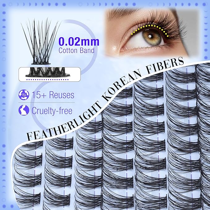 Mavphnee Lash Clutsers Natural Eyelashes Clusters 10-16MM Wispy Lashes Extensions C-Curly Cluster Eyelash Extensions for Clean Makeup Look 120Pcs DIY Cluster Lash Individuals Pack