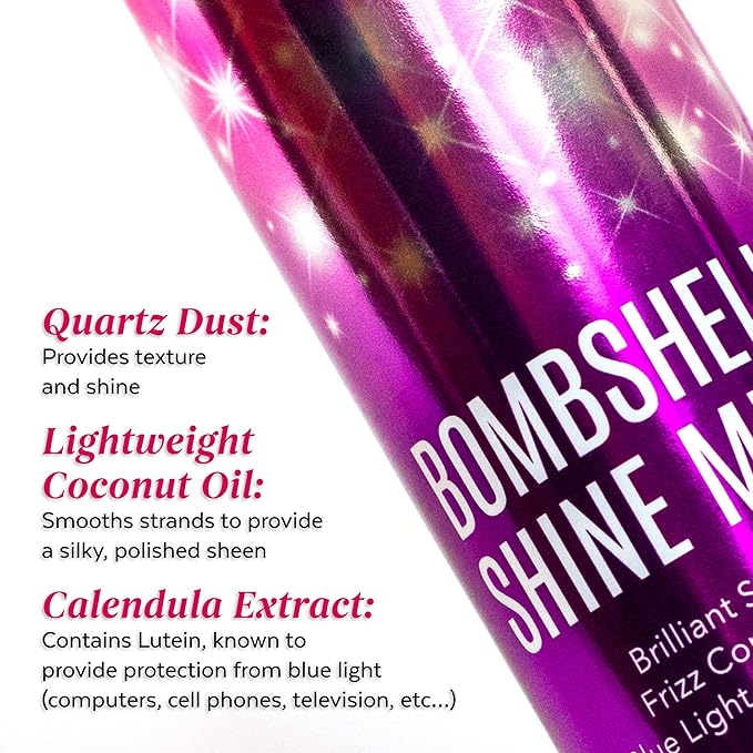ALOXXI Bombshell Shine Mist Weightless Finishing Spray for Brilliant Shine Frizz Control and UV Protection, 6.5 Oz