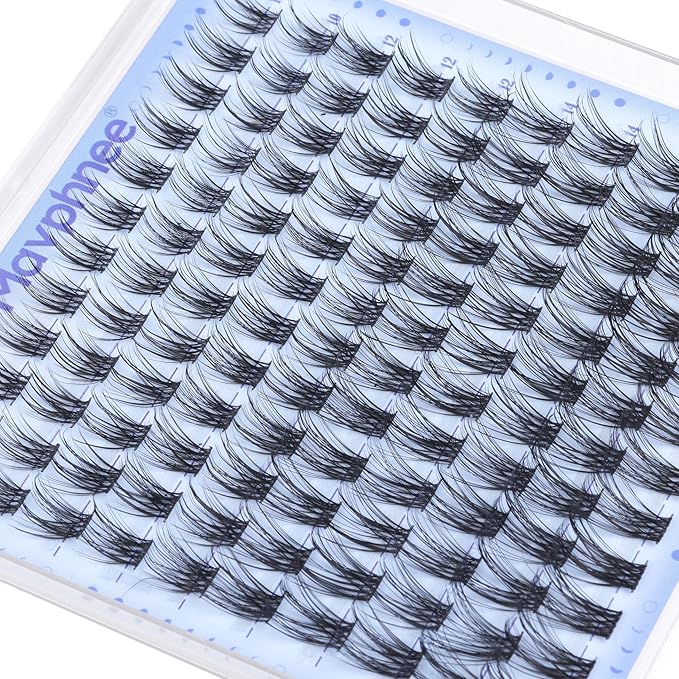 Mavphnee Lash Clutsers Natural Eyelashes Clusters 10-16MM Wispy Lashes Extensions C-Curly Cluster Eyelash Extensions for Clean Makeup Look 120Pcs DIY Cluster Lash Individuals Pack