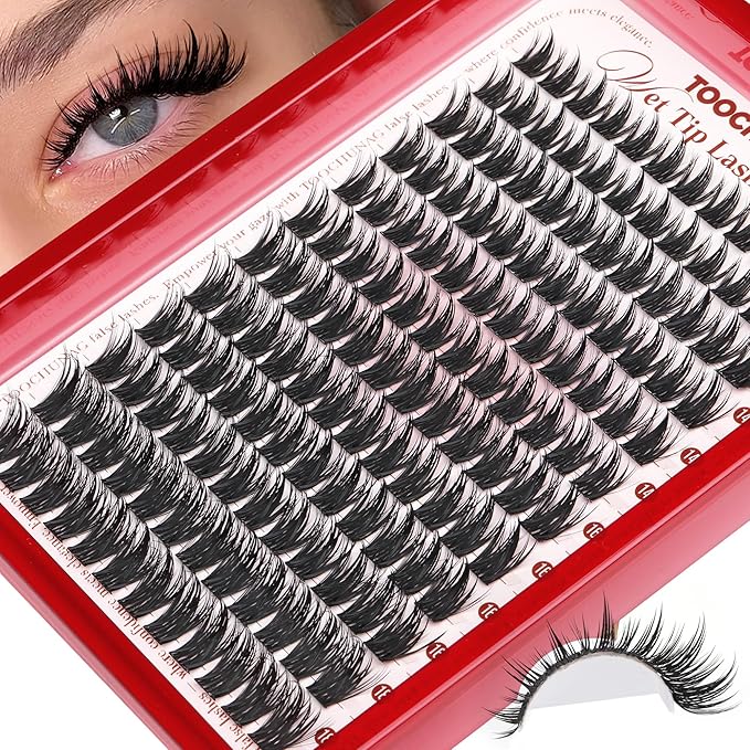 Manga Lash Clusters Volume Wispy Cluster Eyelash Extensions Anime Spiky Eyelash Clusters Thick Natural Lashes Clusters 12-18mm Cluster Lashes Individual 144pcss DIY Lash Extension by TOOCHUNAG
