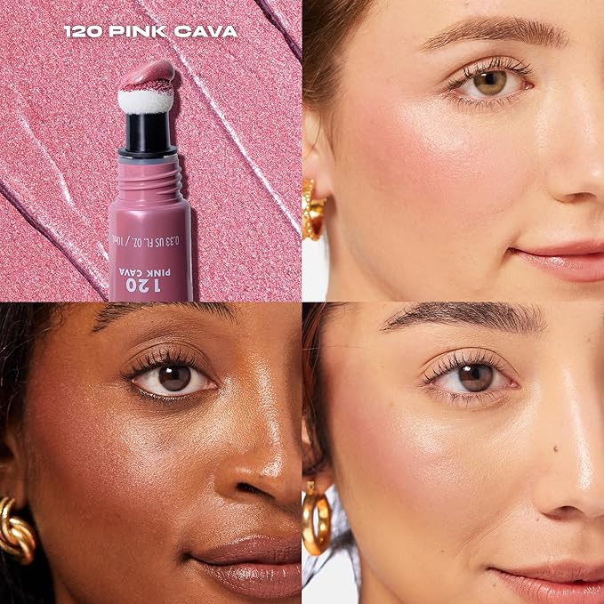 Milani Cheek Kiss Liquid Blush + Glow, Creamy 2-in-1 Blush for Cheeks and Highlighter Makeup for Dewy, Radiant Finish - 120 Pink Cava