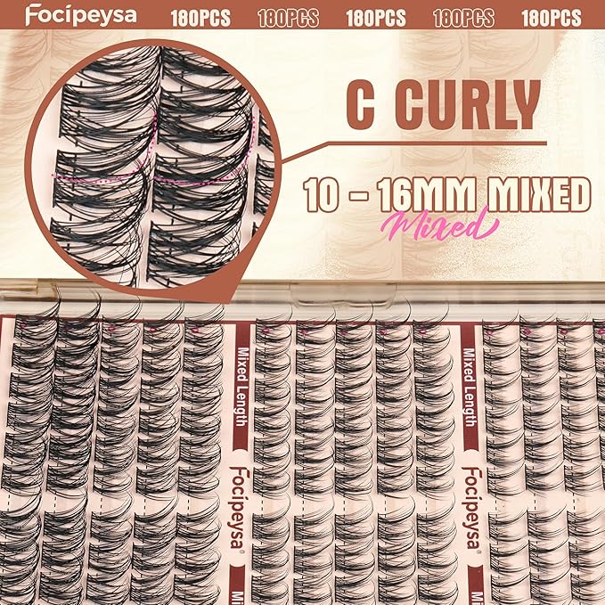 Focipeysa Lashes Clusters Wispy Natural Lash Clusters 10-16mm Eyelash Clusters Individual Eyelashes Pestañas Postizas Naturales Fairy Eyelashes Extensions Natural False Eyelashes