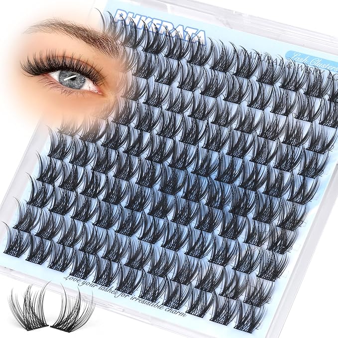 12mm Wispy Lash Clusters Natural Cluster Eyelash Extensions DIY Individual Lashes C Curvature Eyelash Clusters for Daily Wear with Soft Lash Band