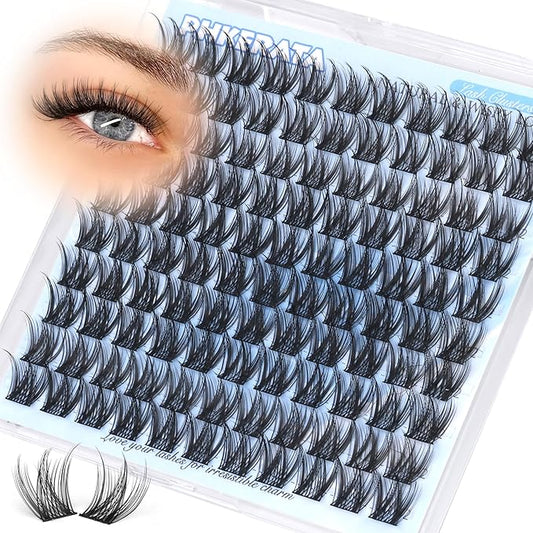 12mm Wispy Lash Clusters Natural Cluster Eyelash Extensions DIY Individual Lashes C Curvature Eyelash Clusters for Daily Wear with Soft Lash Band