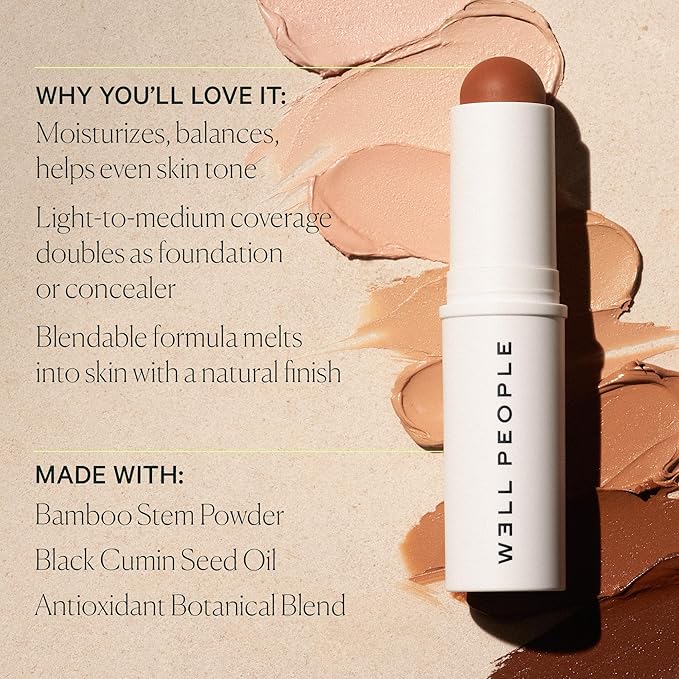 Well People Supernatural Complexion Stick Foundation + Concealer, Buildable, Light-to-Medium Coverage, Soft Matte Finish, Lightweight + Hydrating, Multi-Use, Vegan & Cruelty-Free, 14 Fair Neutral