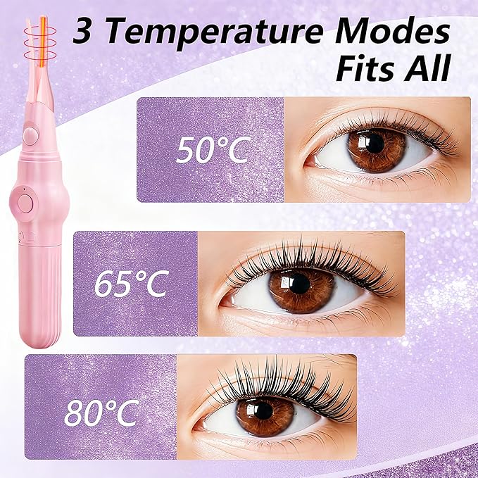 2-in-1 Multifunctional Heated Eyelash Curler & Eyebrow Trimmer for Women, Fast Heated Rechargeable Electric Eyelash Curler with 3 Heat Settings, 24H Long Lasting, Ideal Makeup Tool Gift