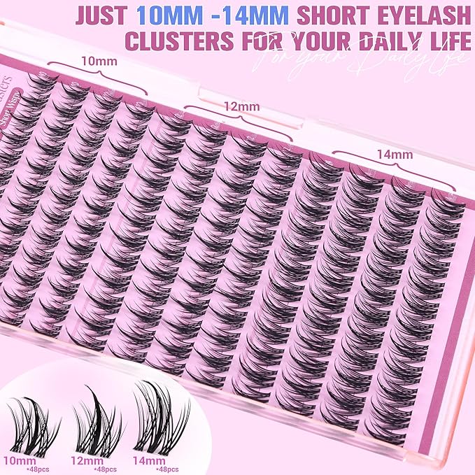 Winifred Fairy Lash Clusters Wispy Eyelash Clusters 10-14mm Cluster Eyelash Extensions Natural Invisible Clear Band Lashes Clusters Spiky Anime Lash Extension Natural Look Manga Individual Lashes