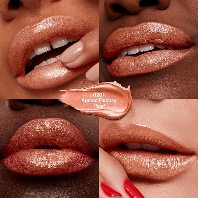REVLON Super Lustrous Lipstick, High Impact Lipcolor with Moisturizing Creamy Formula, Infused with Vitamin E and Avocado Oil in Reds & Corals, Apricot Fantasy (120) 0.15 oz (Pack of 2)