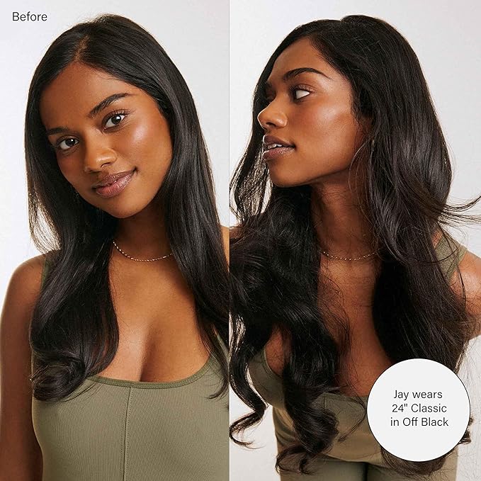 Luxy Hair 24" Dark Brown Balayage Classic Clip-In Hair Extensions (240 grams) 100% Remy Human Hair, Natural,Volume, 10-Piece Set, Blends Easily