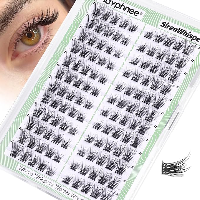 Cat Eye Lash Clusters Natural Eyelash Extension Half Lashes Wispy Individual Lash Extensions Pestañas postizas Left & Right Eyelashes Clusters C-Curly Corner Cluster Lashes Beginner-Friendly DIY Lash