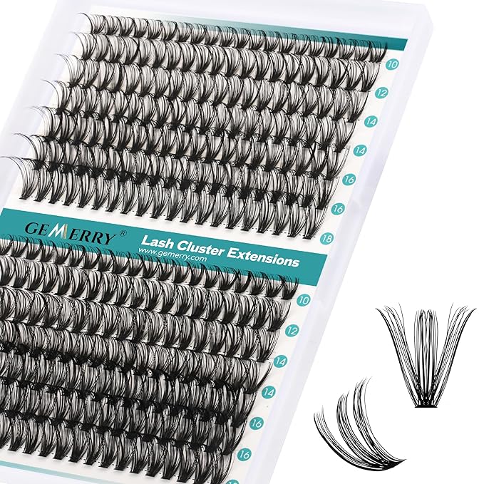 GEMERRY Lash Clusters 280pcs 30D+40D DIY Eyelash Extension D Curl Individual Lash Cluster Natural Eyelash Extension Mixed Tray Reusable Handmade Home Application (30D+40D-0.07D-10-18MIX)