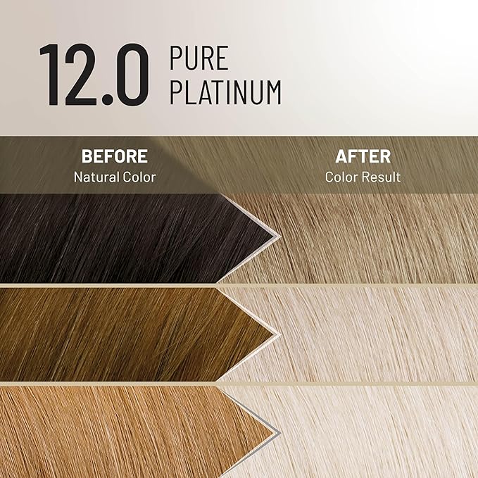 Il Salone Milano Plex Rebuilder Permanent Hair Color Cream - 12.0 Pure Platinum Hair Dye Kit - Professional Salon - Premium Quality - Protects and Restructures - Paraffin, Paraben, Ethyl Alcohol Free