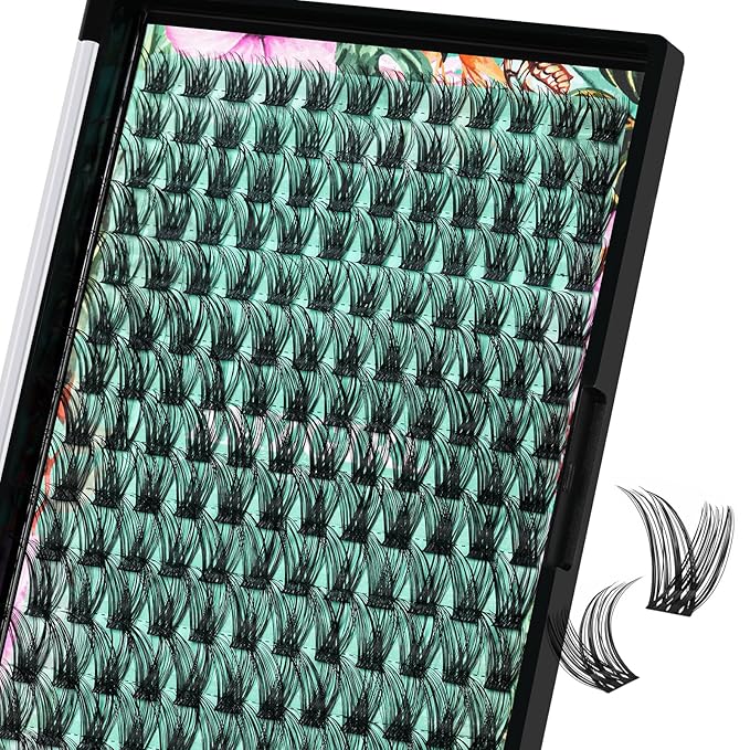 Lash Clusters Wet Look 168Pcs Eyelash Cluster Ultra-Thin Lash Band Eyelashes Extensions Spiky Anime Wide Span Lashes(Hollyhock,D-Mix10-18mm)