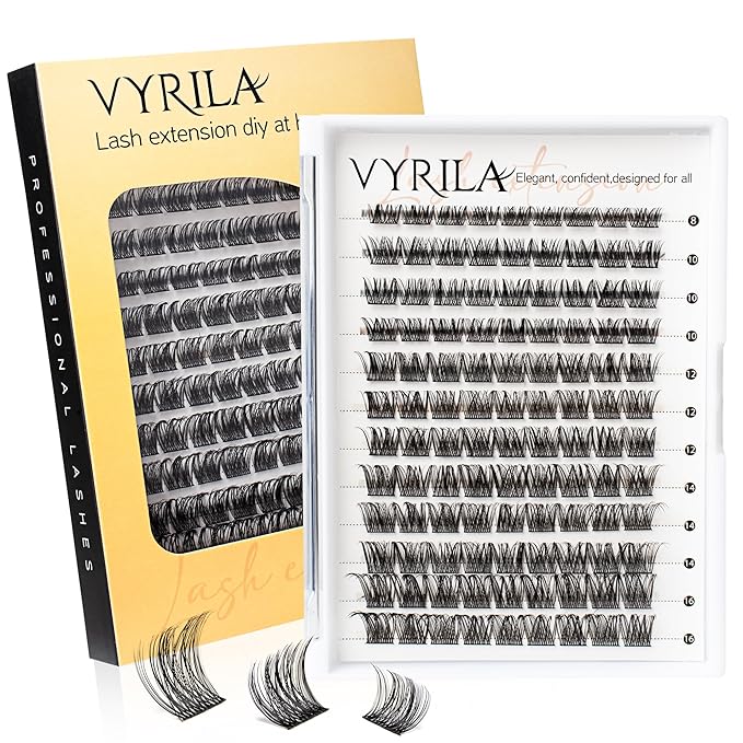 Lash Clusters 8-16mm, False Eyelashes 108pcs, Cluster Eyelash Extensions Matte Black Soft, Diy Lash Extensions D Curl Natural Lash Clusters Faux Mink Lashes Wispy（Dewy,108pcs,0.07,D,8-16MIX)