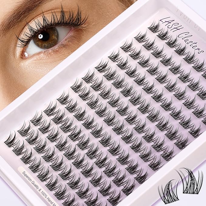 Lash Clusters Manga With Spikes Wispy Cluster Natural Eyelash Extensions Anime Eyelashes Clusters Faux Mink Fairy Individual Lash Extension Kit for Self Application