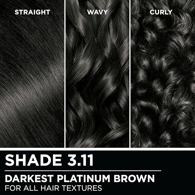 Garnier Hair Color Olia Ammonia-Free Brilliant Color Oil-Rich Permanent Hair Dye, 3.11 Darkest Platinum Brown, 1 Count (Packaging May Vary)