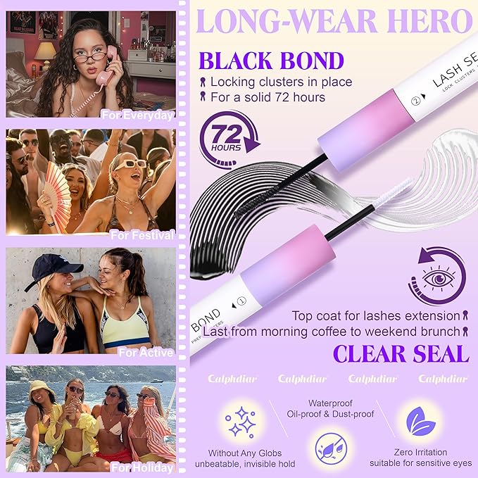 Flora Lash Clusters Kit Wispy Eyelash Extension Kit Natural Eyelash Clusters with Bottom Lashes 6-18mm Cluster Eyelash Extensions C Curly Individual Lashes Clusters Kit by calphdiar