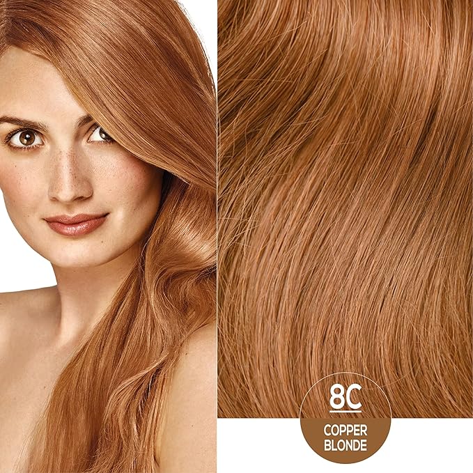 Naturtint 8C Copper Blonde Permanent Hair Color (Pack of 1), Ammonia Free, Vegan, Cruelty Free, up to 100% Gray Coverage, Long Lasting Results (Packaging may vary)