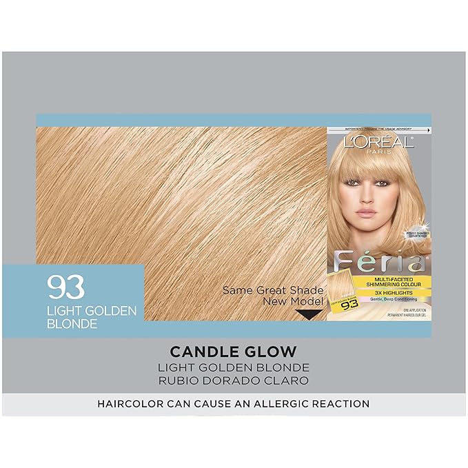 Feria Hair Color, 93 Light Golden Blonde (Packaging May Vary)