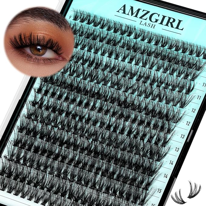 Lash Clusters Wispy 280PCS Eyelash Clusters 50D Lashes Clusters 9-16mm Cluster Eyelash Extensions Individual Lashes Soft Eyelashes Clusters with Thin Band False Eyelashes at Home(50D,D-Mix9-16mm)