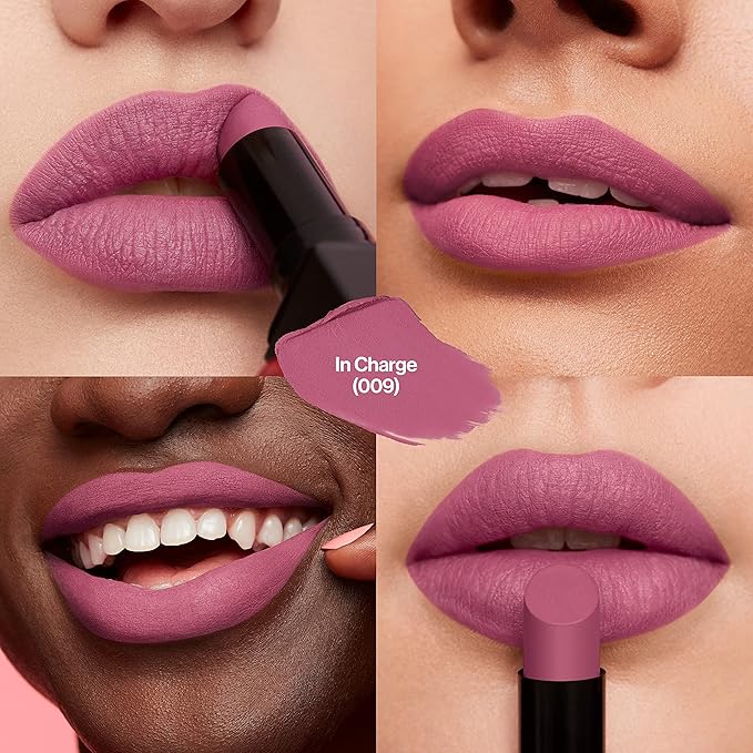 REVLON Lipstick, ColorStay Suede Ink, Built-in Primer, Infused with Vitamin E, Waterproof, Smudge-proof, Matte Color, 009 In Charge, 0.09 oz.