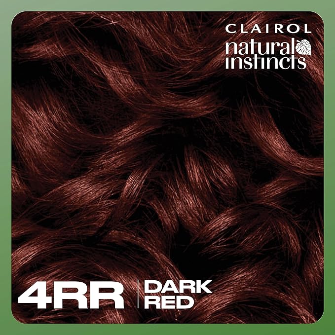 Clairol Natural Instincts Demi-Permanent Hair Dye, 4RR Dark Red Hair Color, Pack of 1