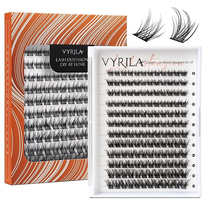 Lash Clusters DIY Lash Extensions, C Curl Individual Lashes Clusters Lashes Wispy Lash Extensions Natural Look Eyelash Clusters Mix 8-16mm(CHIC-0.07C-8-16mm)