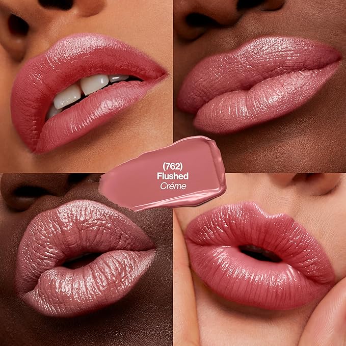 Revlon Super Lustrous Lipstick, Creamy Formula For Soft, Fuller-Looking Lips, Moisturized Feel, 762 Flushed, 0.15 oz