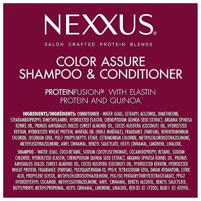 Nexxus Color Assure Shampoo and Conditioner for Color Treated Hair Color Assure Enhance Color Vibrancy for Up to 40 Washes 33.8 oz, 2 Count