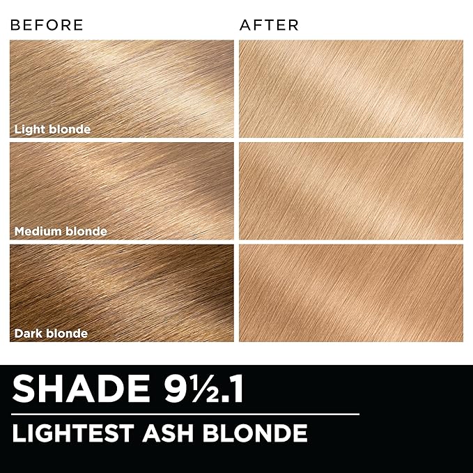 Garnier Hair Color Olia Ammonia-Free Brilliant Color Oil-Rich Permanent Hair Dye, 9 1/2.1 Lightest Ash Blonde, 1 Count (Packaging May Vary) (Pack of 2)