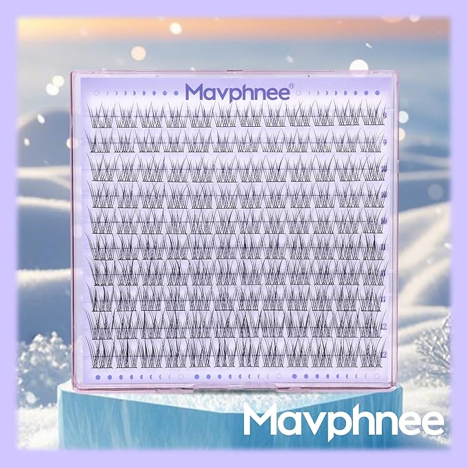 Mavphnee Lash Clusters Natural Cluster Eyelash Extensions 9-12MM Short Cluster Lashes Individuals C-Curly Lash Extension 120Pcs Individual Eyelashes Clusters for Clean Makeup