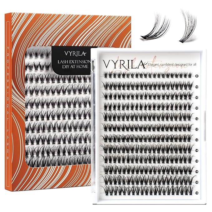 Lash Clusters DIY Lash Extensions, D Curl Individual Lashes Clusters Lashes Wispy Lash Extensions Natural Look Eyelash Clusters Mix 8-16mm(30D-0.07D-8-16mm)