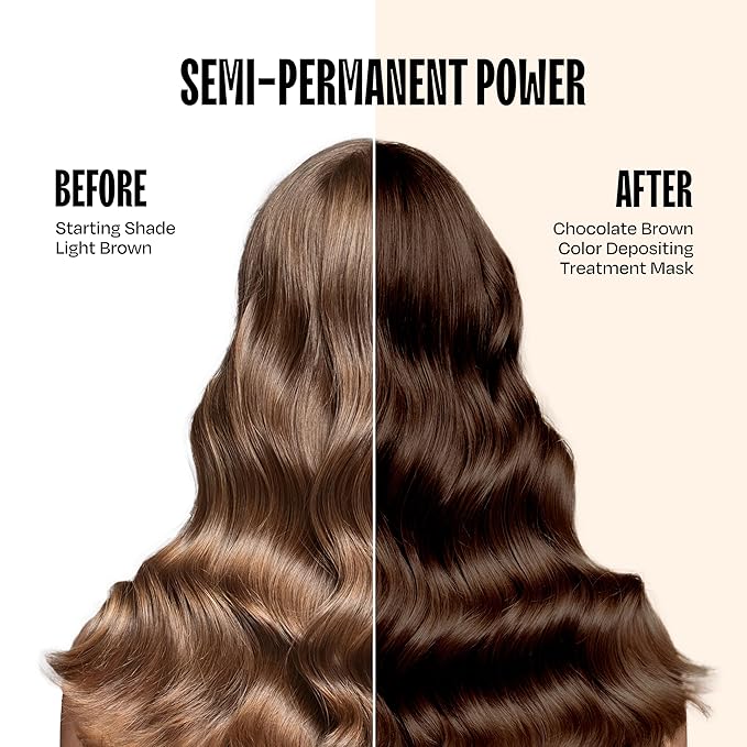 Overtone Semi Permanent Hair Color Conditioner, Chocolate Brown, 8 oz, Nourishing, Damage-Free, Color Depositing Mask for All Hair Types with Shea Butter & Coconut Oil, Vegan & Cruelty-Free