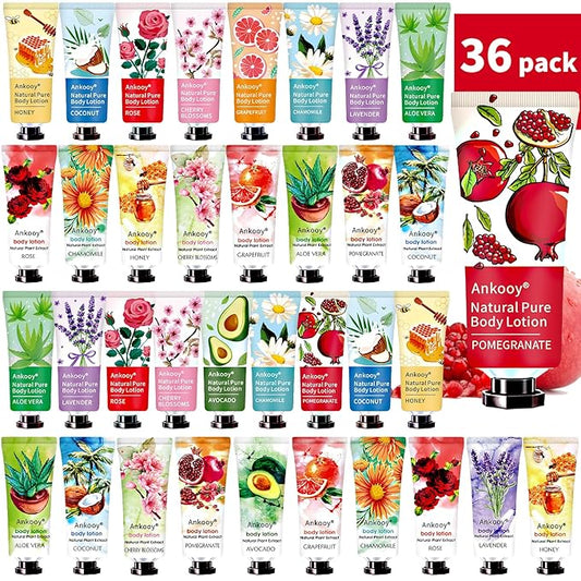 36 Pack Body Lotion for Women Dry Skin,Stocking Stuffers for Teen Girls,Christmas Gifts for Teacher,Gifts for Women,Appreciation Gifts Nurse Gifts for Coworkers,Travel Size Lotion with Shea Butter