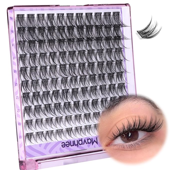 Mavphnee Wispy Lash Clusters Natural Eyelash Clusters 110 Pcs Cluster Eyelash Extensions CC-Curly Individual Lashes Clusters 10-16MM Cluster Lashes Extension For Everyday Wear Natural Makeup Look