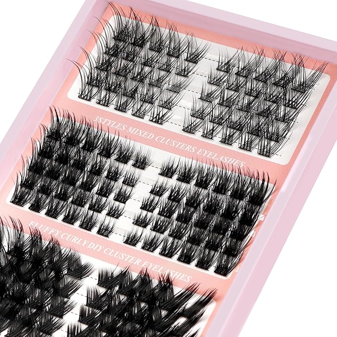 Fairy Lash Clusters Fox Eye Cluster Lashes Manga Left & Right Eyelashes Clusters DIY Individual Lashes Extension, 3 Styles Soft C Curl Individual Fluffy Eyelash Cluster (WY02)