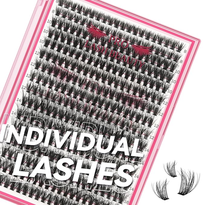 Lash CIusters 320Pcs Individual Lashes 3D Wispy Cluster Lashes Natural Look Eyelash Clusters Faux Mink Wispy Lashes 40D-D Mixed DIY Lash Extension (3D Wispy-40D-D,8-16mix)