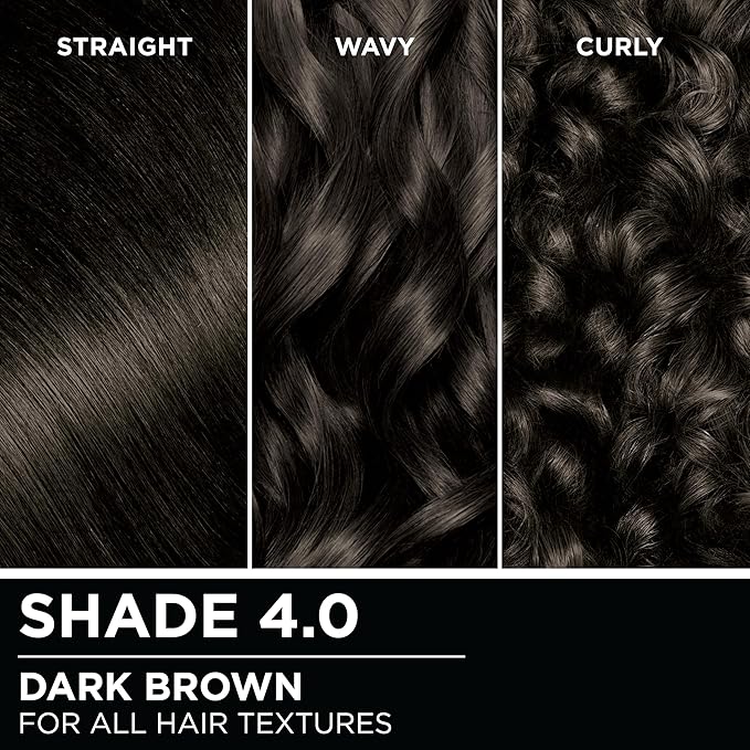 Garnier Hair Color Olia Ammonia-Free Brilliant Color Oil-Rich Permanent Hair Dye, 4.0 Dark Brown, 2 Count (Packaging May Vary)