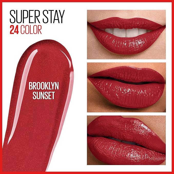 Maybelline Super Stay 24 2-step Long Lasting Liquid Lipstick and Lip Balm, 925 Brooklyn Sunset, 1 count
