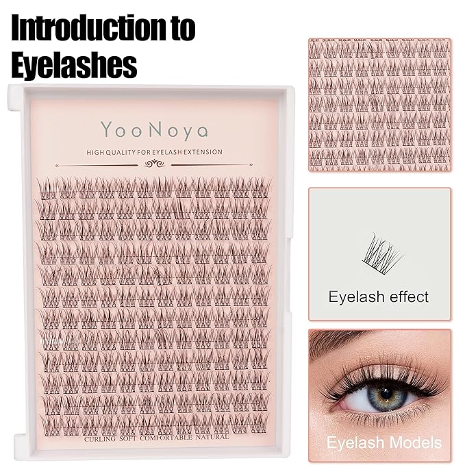 Wispy Cluster Lashes 144 Pcs 12mm Natural Individual Eyelashes Wispy C D Curl DIY Cluster Eyelash Extensions Super Thin Band Eyelashes (QF-12mm)