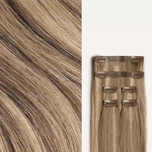 Luxy 100% Remy Human Hair Extensions for Thin Hair Thinning Hair Fill-Ins – 6 Seamless Wefts Multi-Dimensional Color Blend - Natural-Looking Volume & Coverage 80 grams 16" Dimensional Natural Blonde