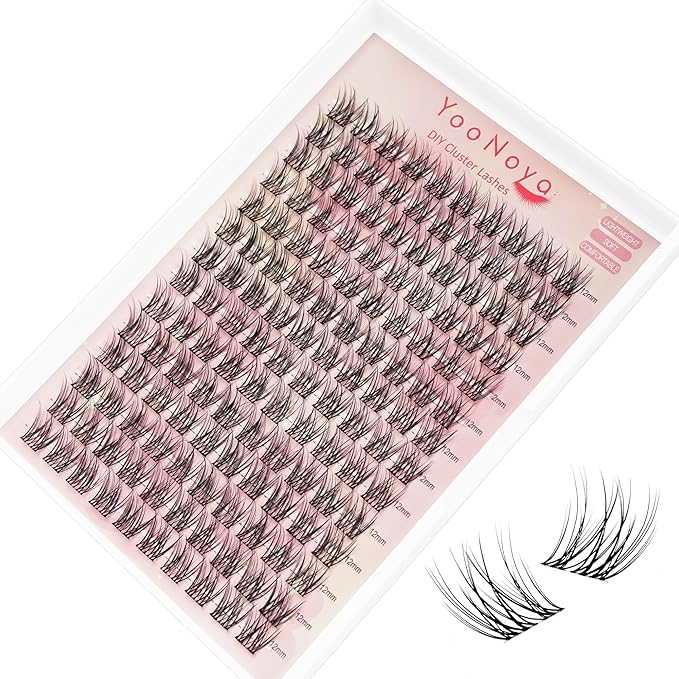 Wispy Lash Clusters 140 Pcs 12mm Mix Eyelash Clusters C Curl Cluster Eyelash Extensions Natural Wispy Cluster Lashes Reusable Individual Invisible Band Lash clusters (QX-12mm)