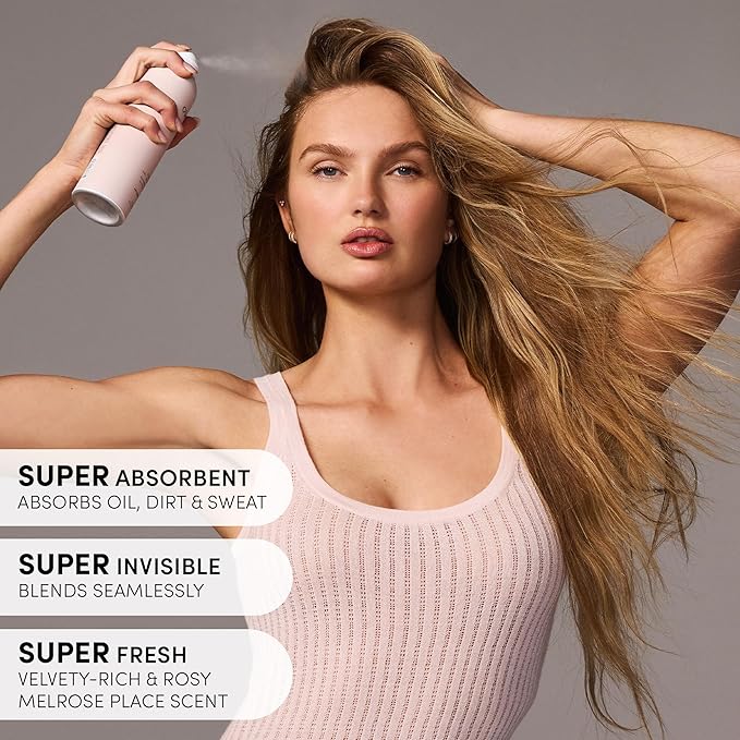 OUAI Super Dry Shampoo - Volumizing Dry Shampoo - Absorbs Oil, Dirt & Sweat - Blends Seamlessly into Hair with Zero Residue & Enriched with a Long-Lasting Scent - Melrose Place (4.5 oz)