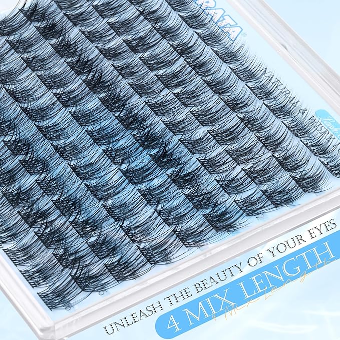 Natural Lash Clusters Eyelash Extensions Wispy Individual Lashes 120 pcs Eyelash Clusters 10-16 mm Mix Length DIY C Curvature Lashes Clusters, Soft and Lightweight