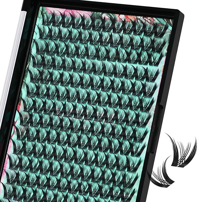 Lash Clusters Manga 168Pcs Eyelash Cluster Wet Look Ultra-Thin Invisible Lash Band Eyelashes Extensions Spiky Anime Wide Span Lashes(Kitten,D-16mm)