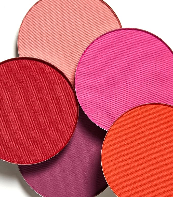 MAKE Beauty Skin Mimetic Microsuede Blush - Matte Powder Blush for Cheeks with Long Lasting Color - Non Comedogenic, Travel Size Makeup Single Palette. Shade - Crimson Sky (Red)