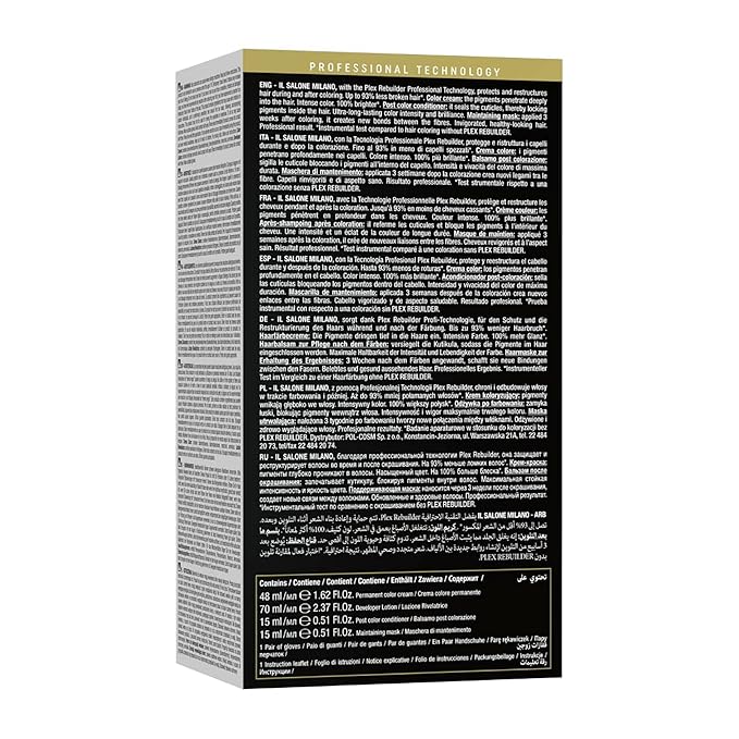 Il Salone Milano Plex Rebuilder Permanent Hair Color Cream - 10.0 Extra Light Blonde Hair Dye - Professional Salon - Premium Quality - Protects and Restructures - Paraffin, Paraben, Ethyl Alcohol Free