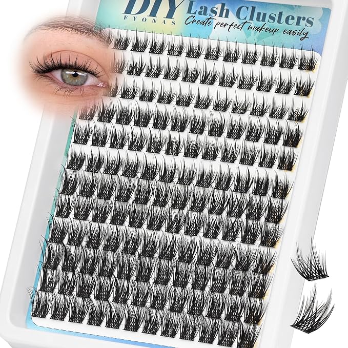 Lash Clusters Manga Eyelash Clusters 10-16mm Spiky Lashes Clusters CC Curl Natural Anime Cluster Eyelash Extensions 144pcs Wispy DIY Lash Extension (Chic)