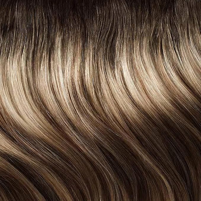 Luxy 100% Remy Human Hair - Seamless Clip-In Hair Extensions - Multi-Dimensional Color for Natural Blending, Adds Volume & Length 160 grams 16" Dimensional Rooted Light Bronde