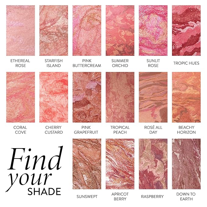 LAURA GELLER NEW YORK Baked Blush-n-Brighten Marbleized Blush for Cheeks - Ethereal Rose - Natural Finish - Buildable Color